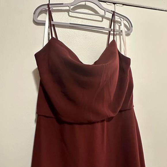 Revelry Skye Chiffon Dress in Cabernet - Picture 6 of 8